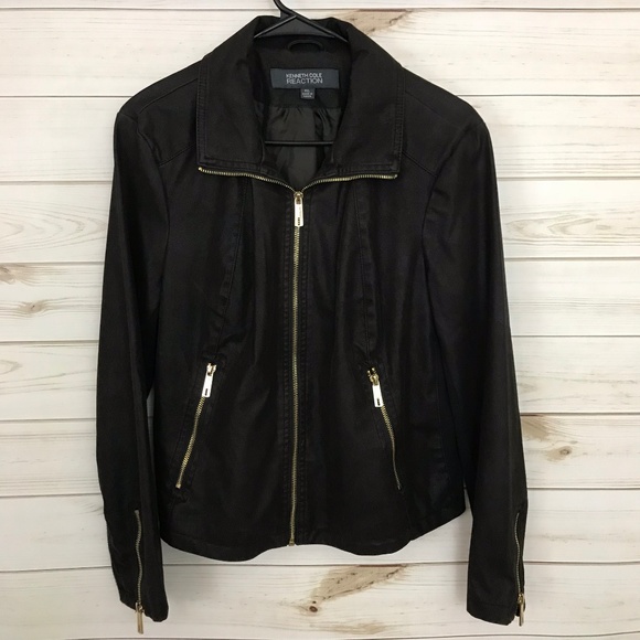 Kenneth Cole Reaction Jackets & Blazers - Kenneth Cole Reaction Faux Leather Brown Jacket
